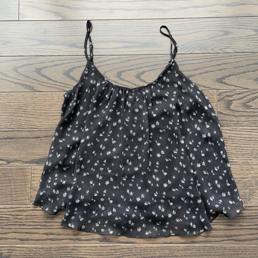Flowy Tank Top - XS, Black Floral